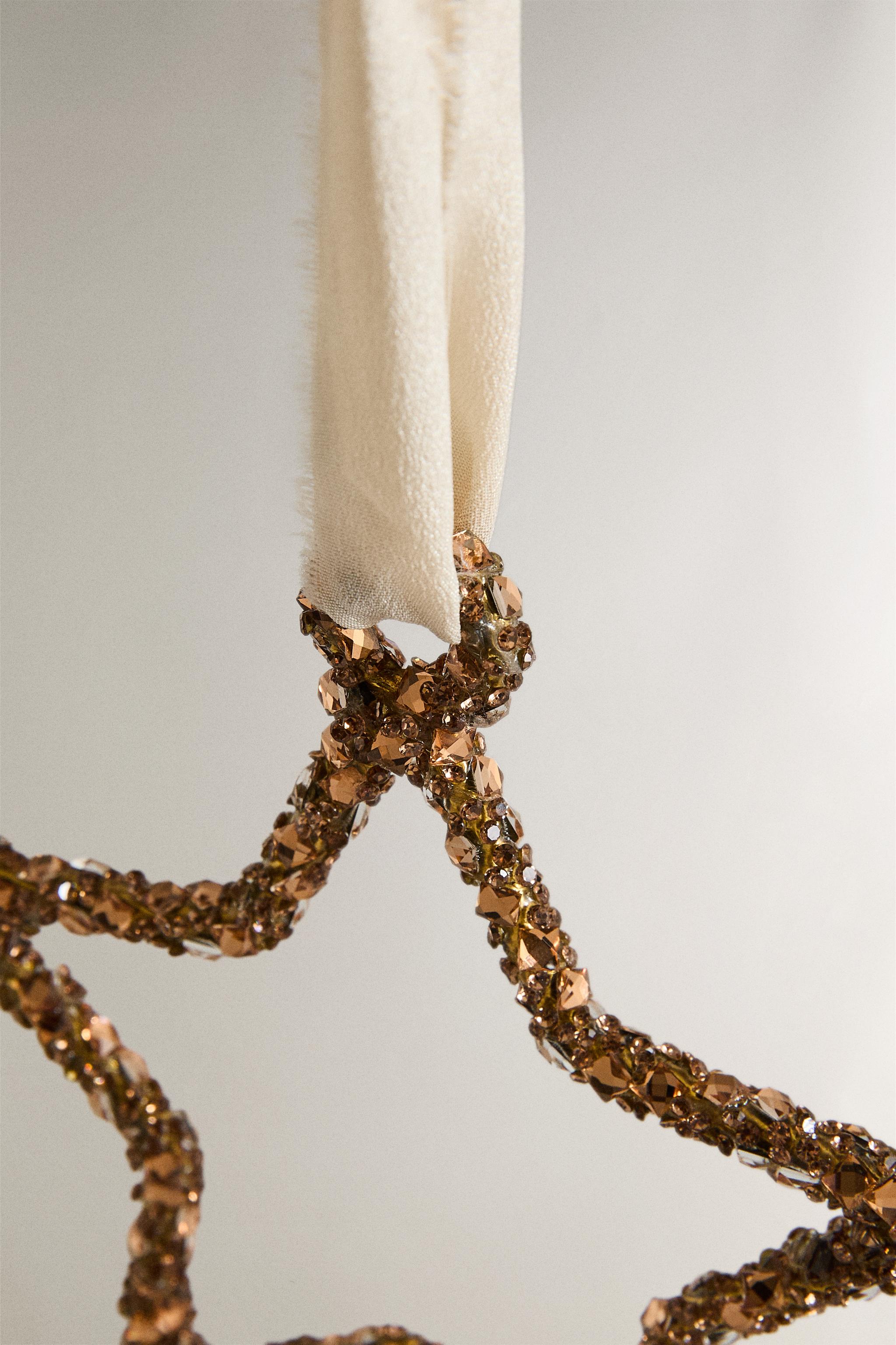 GOLDEN STAR STRUCTURE CHRISTMAS TREE ORNAMENT